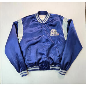Swingster Vintage Dallas Cowboys Blue Satin Bomber Jacket Mens Large L